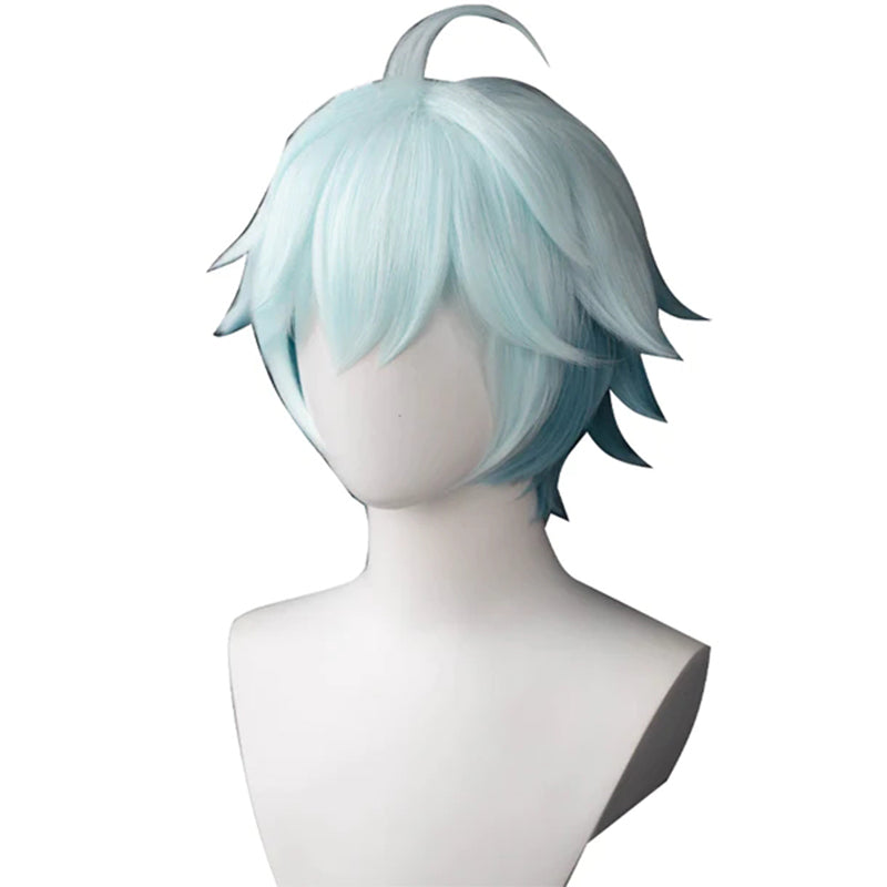 【Ready For Ship】DokiDoki Game Genshin Impact Cosplay Chongyun Wig Chong Yun Light Blue