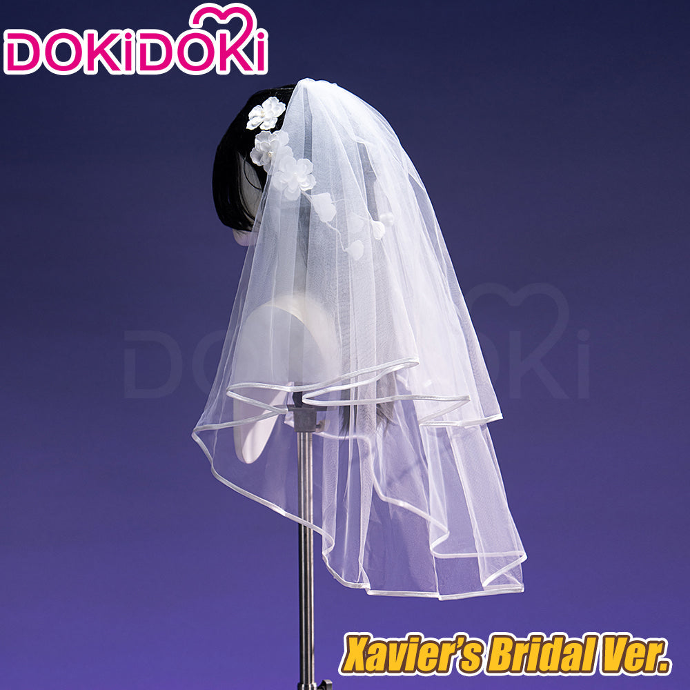 【Partially Ready For Ship】DokiDoki Game Love And Deepspace Cosplay Protagonist MC Wedding Wig / Veil / Headwear Xavier / Sylus / Zayne / Rafayel / Caleb  Black Hair Buns