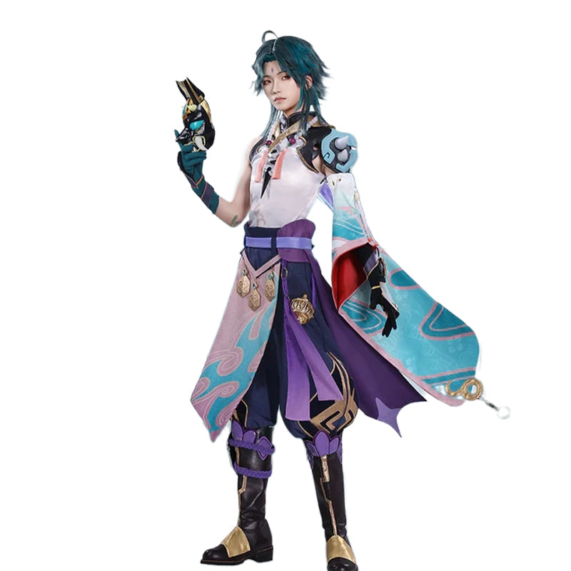 【Costume Ready For Ship】【Size S-2XL】DokiDoki-SR Game Genshin Impact  Cosplay Xiao Halloween Costume Men / Shoes