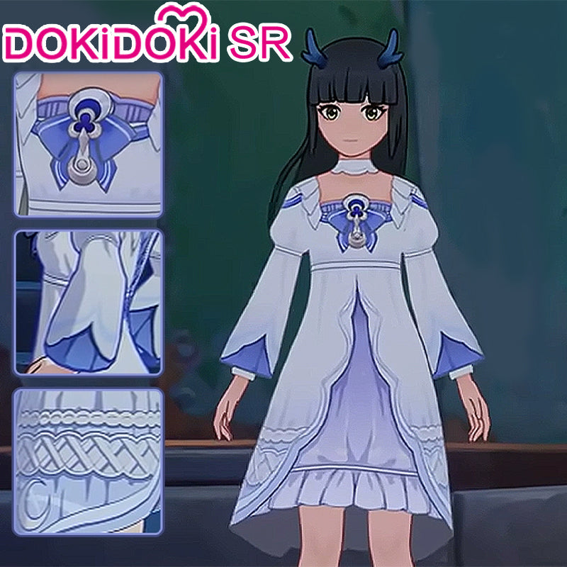 【POLL】$5 Deposit =10% off DokiDoki-SR Game Genshin Impact Cosplay Columbina Costume Long / Short Dress Moon-Prayer Night