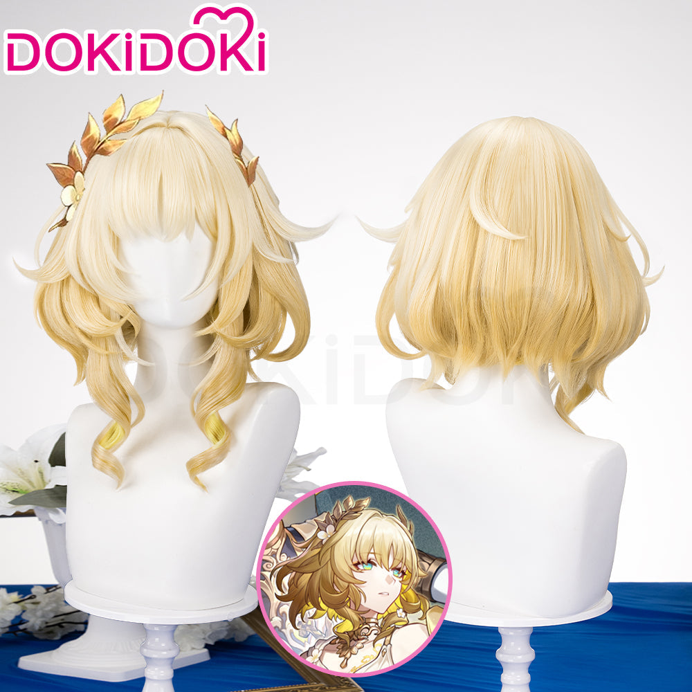 【US/EU LOCAL SHIPPING 】 DokiDoki Game Honkai: Star Rail Cosplay Aglaea Wig Short Golden Trichiasis Hair