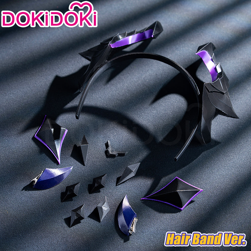 【Ready For Ship】DokiDoki Game Genshin Impact Cosplay Durin Purple Wig Song of the Welkin Moon / Head Accessory