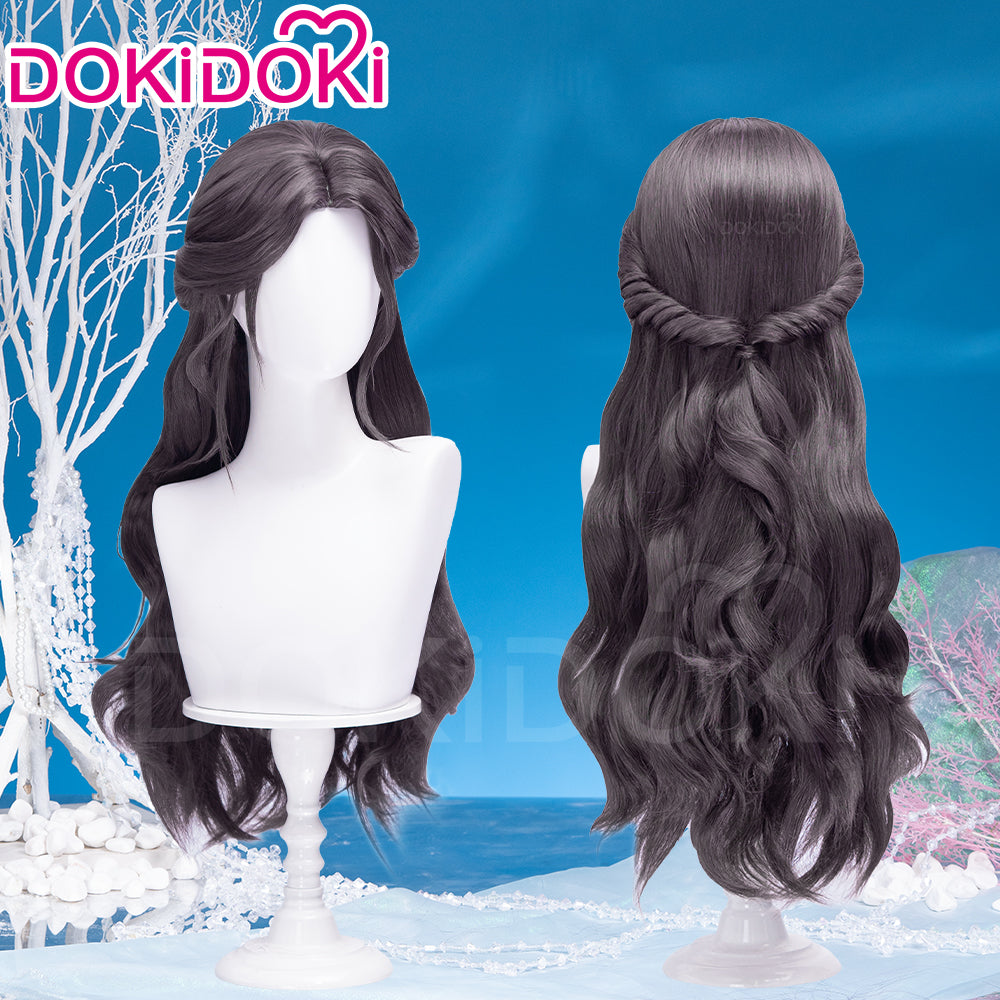 【Ready For Ship】DokiDoki Game Love And Deepspace Cosplay Main Character Lemuria Sea God Wig / Bracelet Long Curly Black Hair MC Submerged Eclipse Rafayel