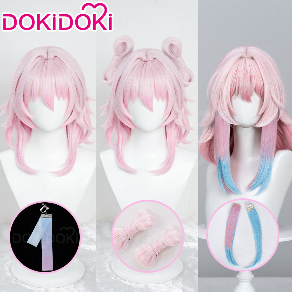 【Partially Ready For Ship】DokiDoki Game Honkai: Star Rail Cosplay March 7th  Wig / Earclip Short Pink Nascent Spring