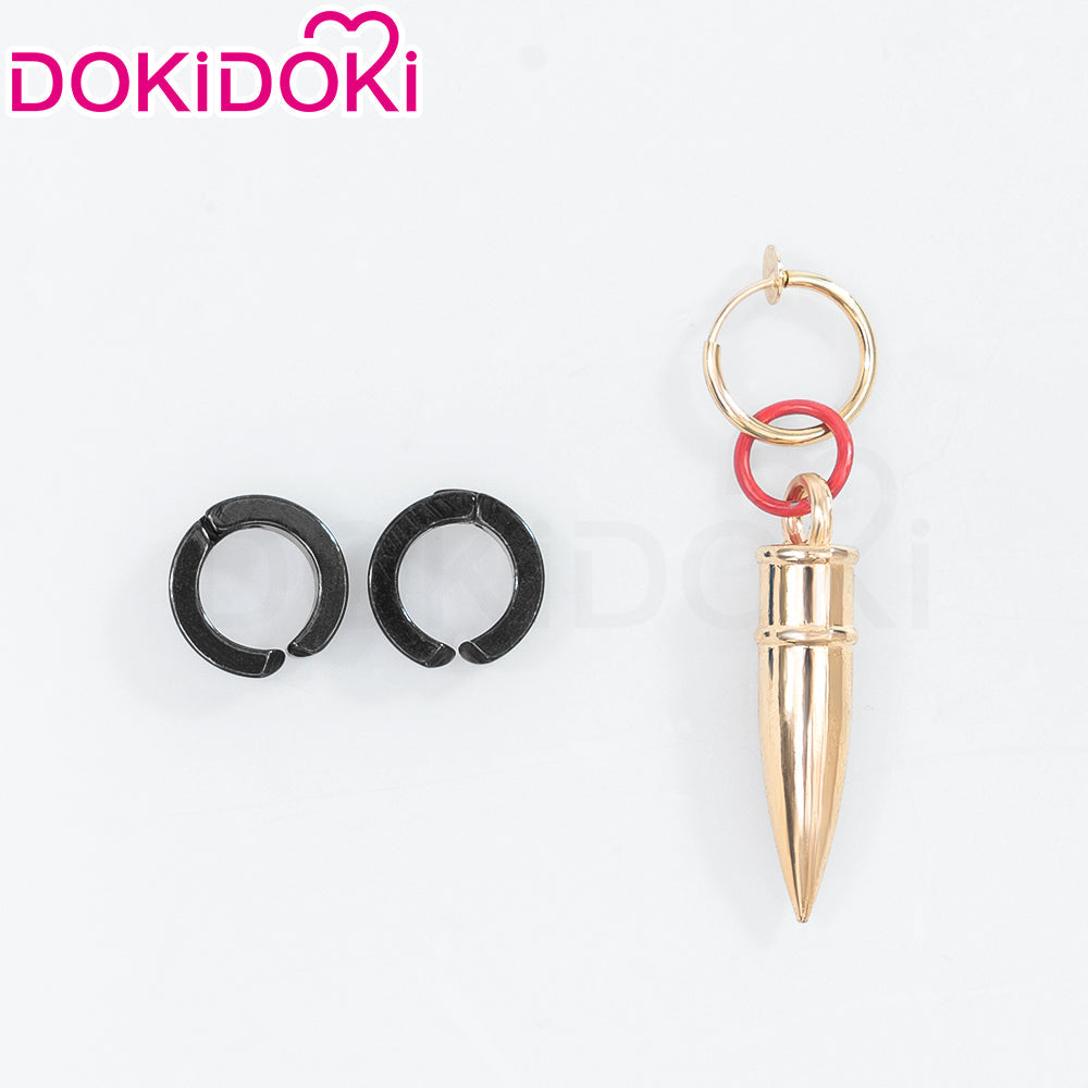 【Ready For Ship】DokiDoki Game Honkai: Star Rail Cosplay Boothill Wig / Earring Long White Black Wig Male
