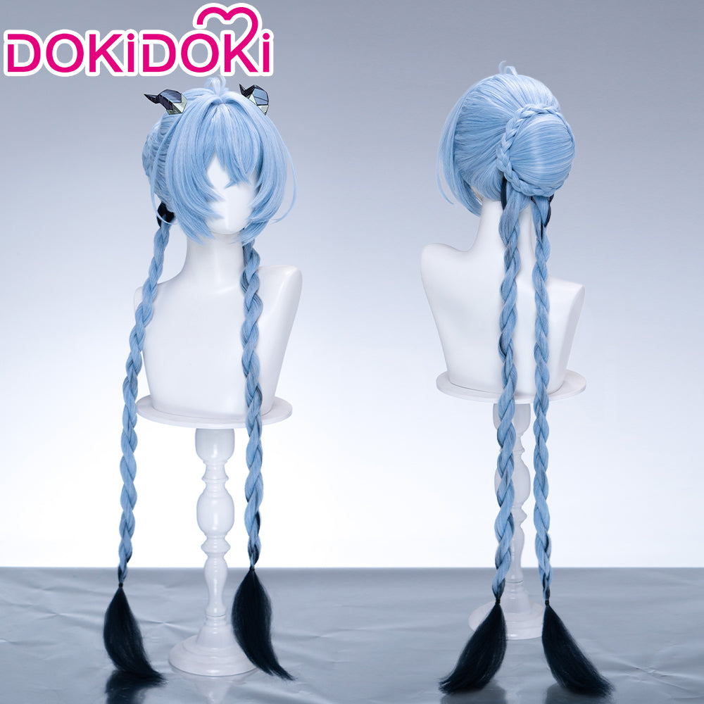 【Ready For Ship】DokiDoki Game Zenless Zone Zero Cosplay Lucia Wig Long Straight Blue Hair Buns Braid zzz
