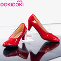 【In Stock】【5.5CM】DokiDoki Height Increasing Shoes Female Cosplay Shoes High-Heeled Red Shoes