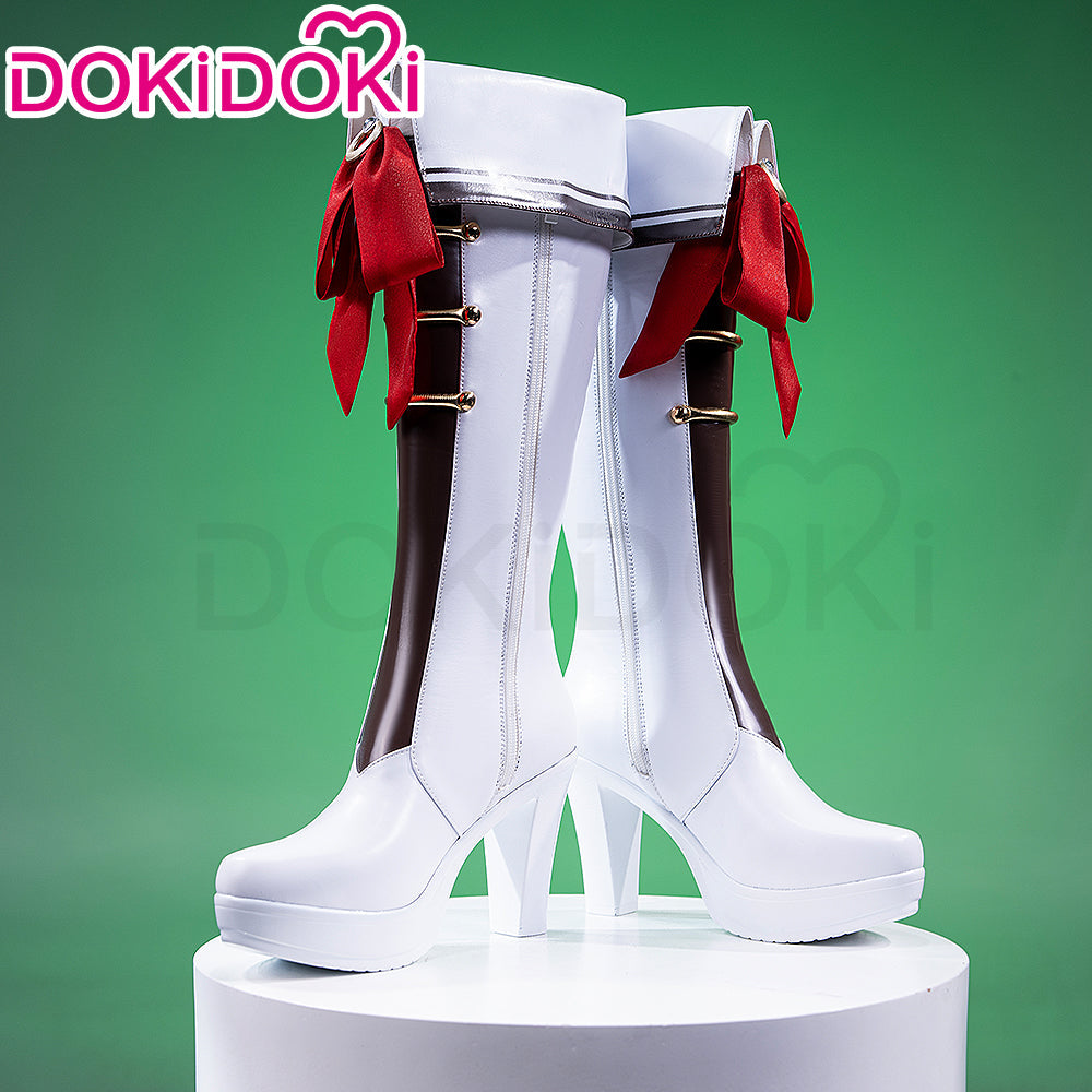 【Partially Ready For Ship】【Upgraded Version】DokiDoki Anime Game Cosplay White Shoes College Uniform Boots High Heels