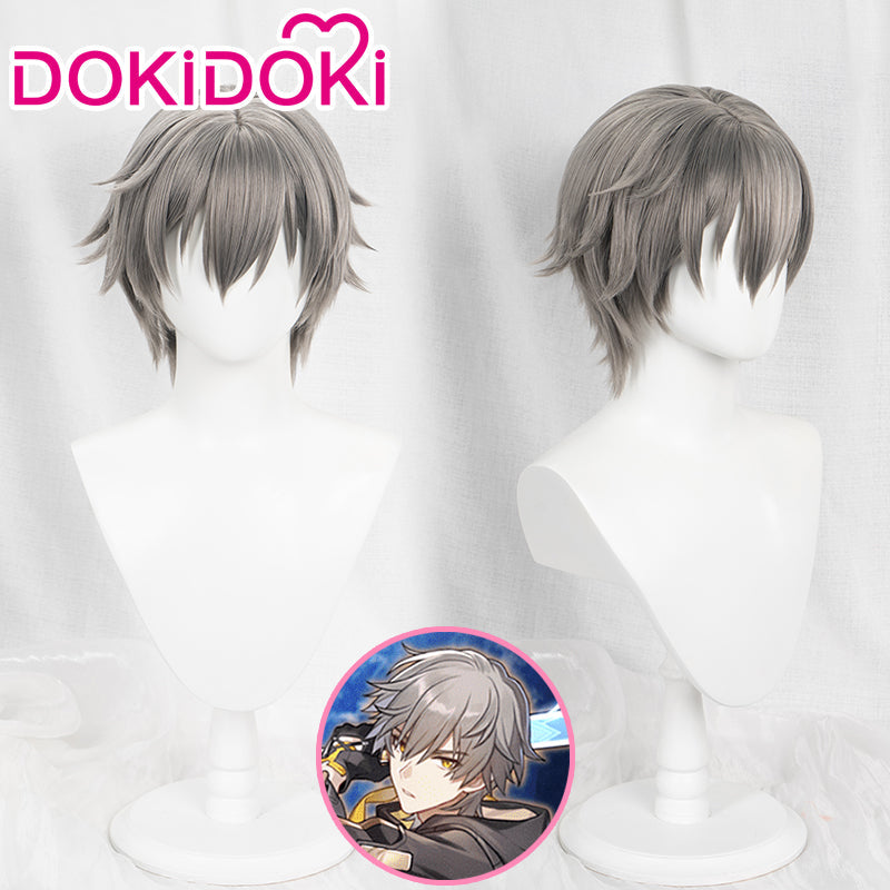 【US LOCAL SHIPPING 】DokiDoki Game Honkai: Star Rail Cosplay Hero Caelus Cosplay Wig Short Grey Trailblazer