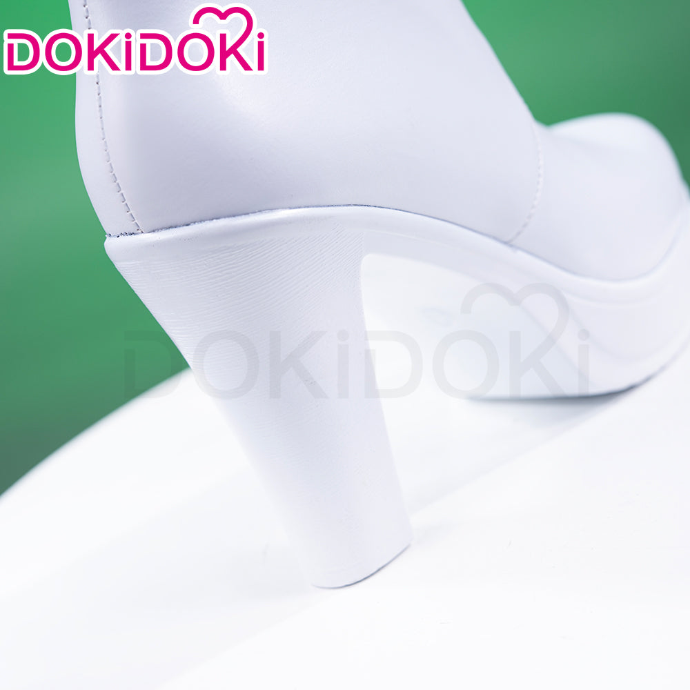 【Partially Ready For Ship】【Upgraded Version】DokiDoki Anime Game Cosplay White Shoes College Uniform Boots High Heels