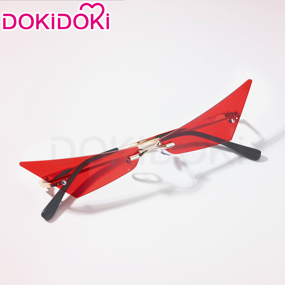 【Ready For Ship】DokiDoki Game Genshin Impact Cosplay Pyro Archon Mavuika Wig / Light Strips/ Wefts / Earclip / Glasses Natlan Long Curly Orange