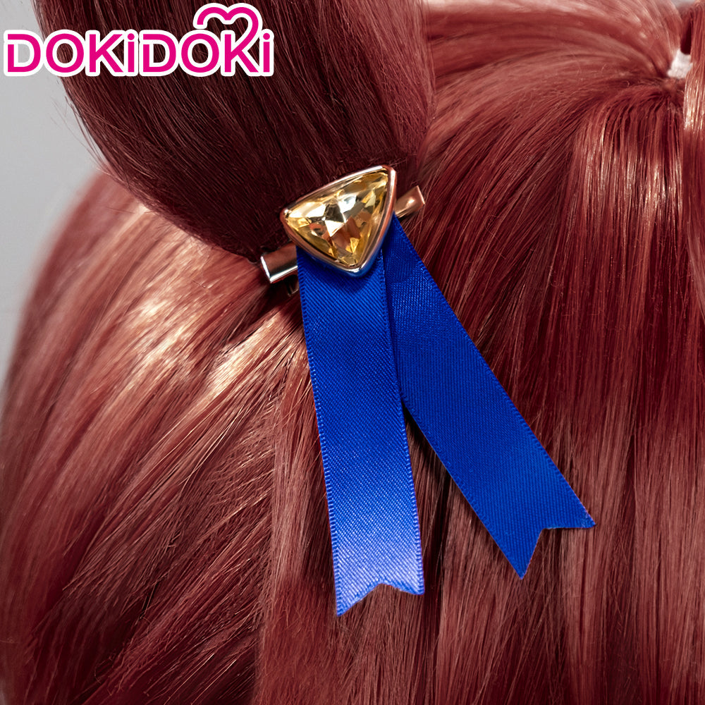 【Ready For Ship】DokiDoki Game Cosplay Wig / Tail Long Curly Brown Hair Ponytail
