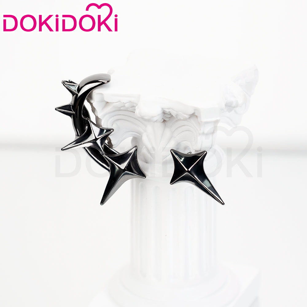 【Partially Ready For Ship】DokiDoki Game Honkai: Star Rail Cosplay Phainon Wig / Weft / Tattoo /  Ear Clips Short Straight Silver Hair Darkening