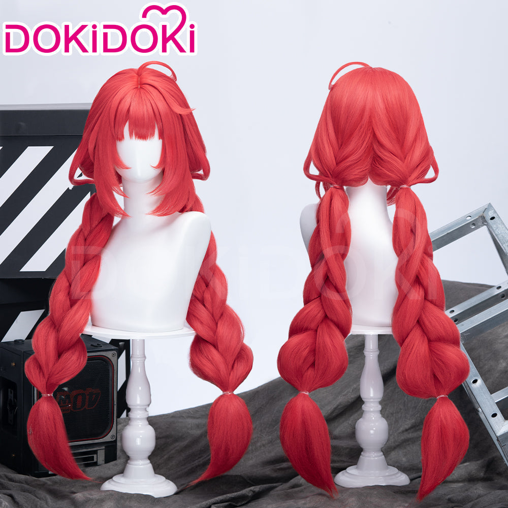 【US/EU Local Shipping】DokiDoki Game Zenless Zone Zero Cosplay Ukinami Yuzuha Wig Long Red Hair Double Pigtail Braids ZZZ