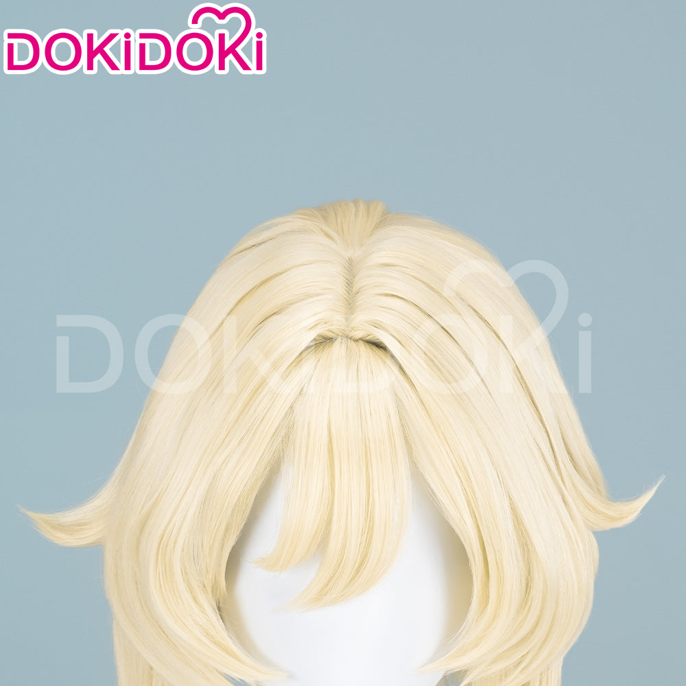 【Ready For Ship】DokiDoki Game Genshin Impact Cosplay Traveler Lumine Wig / Head Accessory Long Blonde Hair Ying As Heaven and Earth Are Made Anew