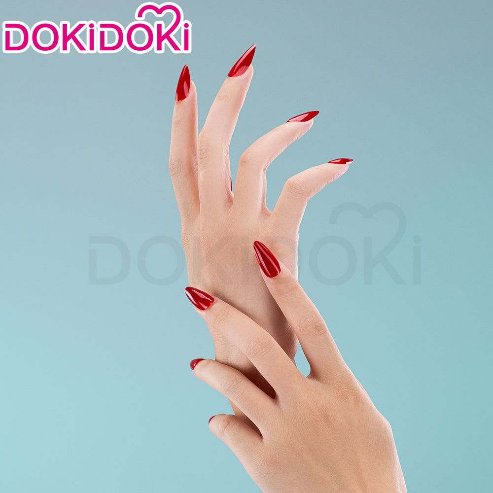 【Ready For Ship】DokiDoki Game Zenless Zone Zero Cosplay Jane Doe Wig / Nails /Weft Long Black Red Hair ZZZ
