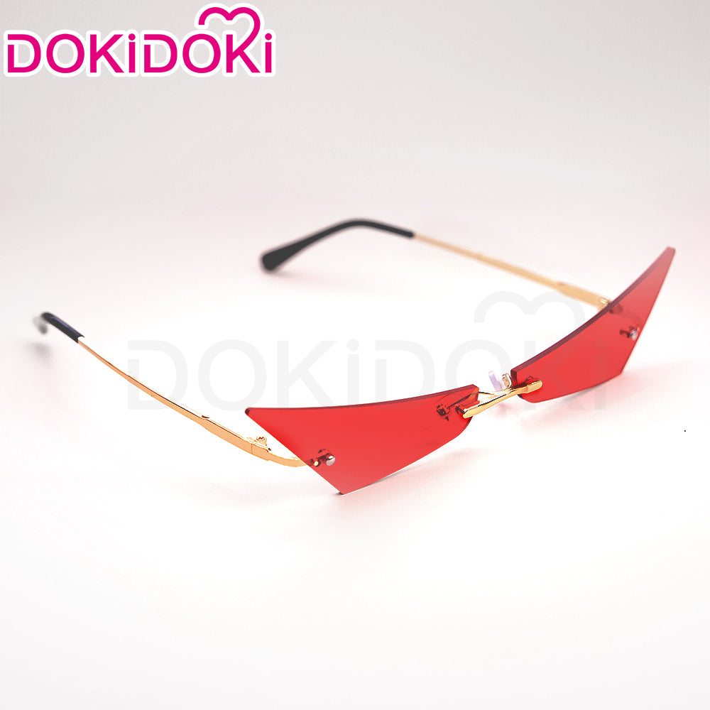 【Ready For Ship】DokiDoki Game Genshin Impact Cosplay Pyro Archon Mavuika Wig / Light Strips/ Wefts / Earclip / Glasses Natlan Long Curly Orange