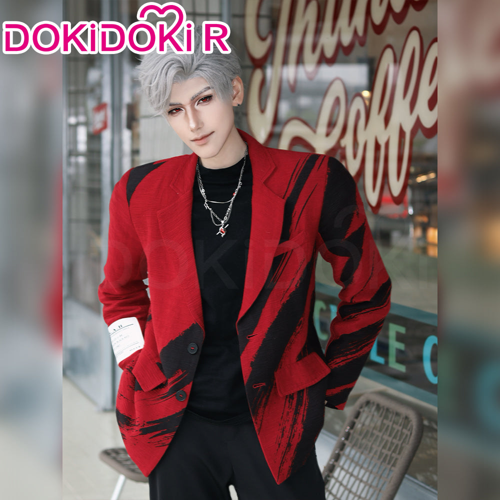 【Partial In Stock】【Size M-2XL】DokiDoki-R Game Love and Deepspace Cosplay Sylus Costume Dark Feather Red Suit