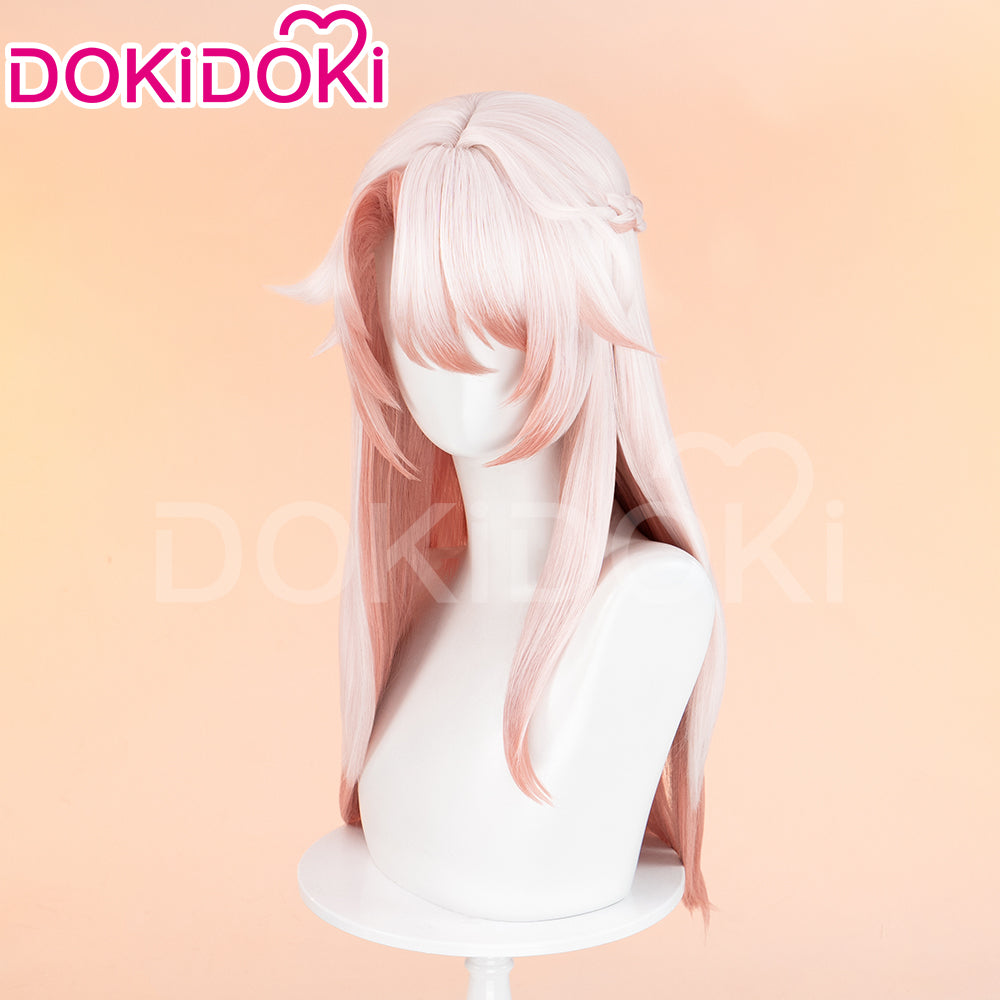 DokiDoki Game Honkai: Star Rail Cosplay Jiaoqiu Wig Long Straight Pink Hair / Ear / Tial  Jiao Qiu