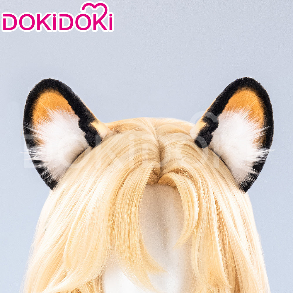【Ready For Ship】DokiDoki Game Genshin Impact Xilonen Cosplay Wig / Ears Long Curly Yellow Hair Natlan