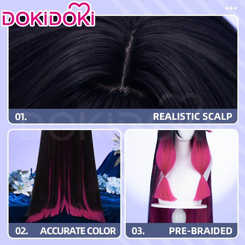【Partially Ready For Ship】【120CM / 110CM】DokiDoki Game Genshin Impact Fatui Harbinger Cosplay Wig Cosplay Columbina Wig Long Straight