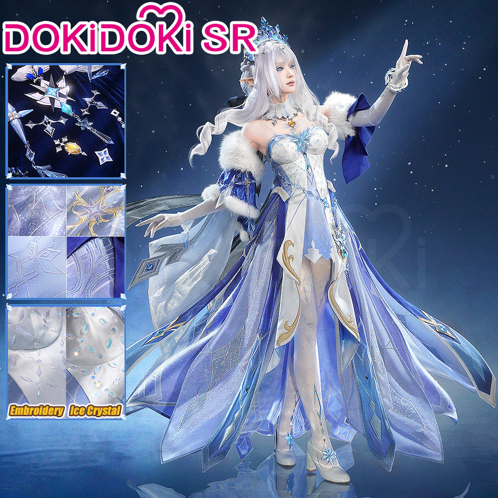 【2 Versions】【Size S-3XL】DokiDoki-SR Game Genshin Impact Cosplay Tsaritsa Costume / Petticoat Anastasya Feodorovna Snezhnaya Sudden Snow