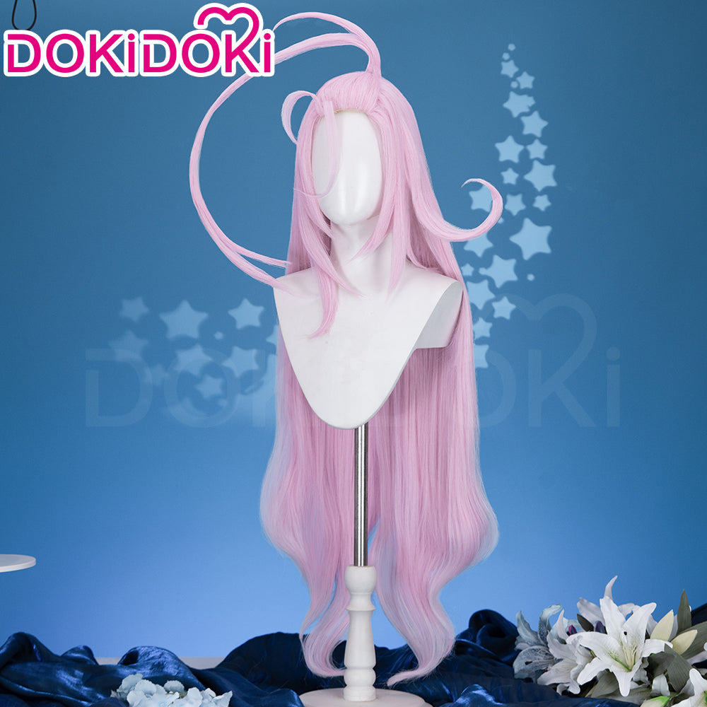 【Ready For Ship】DokiDoki Game Genshin Impact Cosplay Aino Wig Long Straight Pink Hair Marionette Song of the Welkin Moon