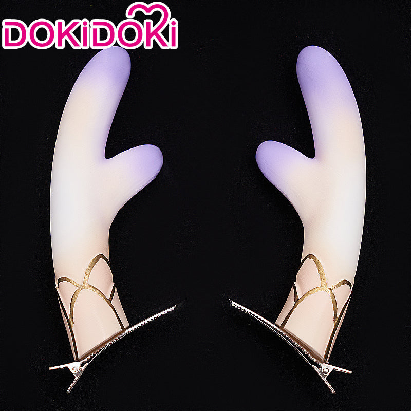 【Ready For Ship】DokiDoki Game Honkai: Star Rail Cosplay Bailu Wig/ Horn/Necklace/Hair Accessories  Long Straight Purple Hair