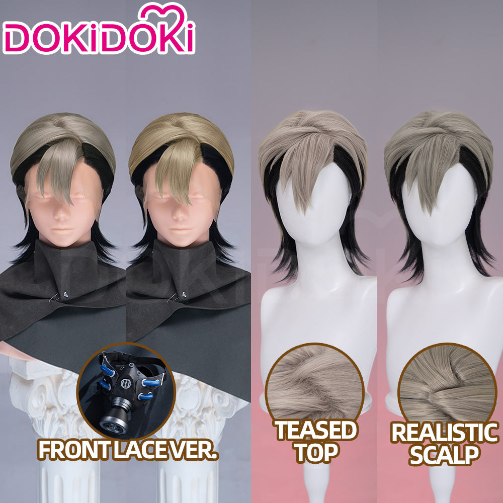 【Partially Ready For Ship】【Front Lace】DokiDoki Anime GACHIAKUTA Cosplay Zanka Nijiku Wig / Mask Short Dark Brown Black Hair Mullet