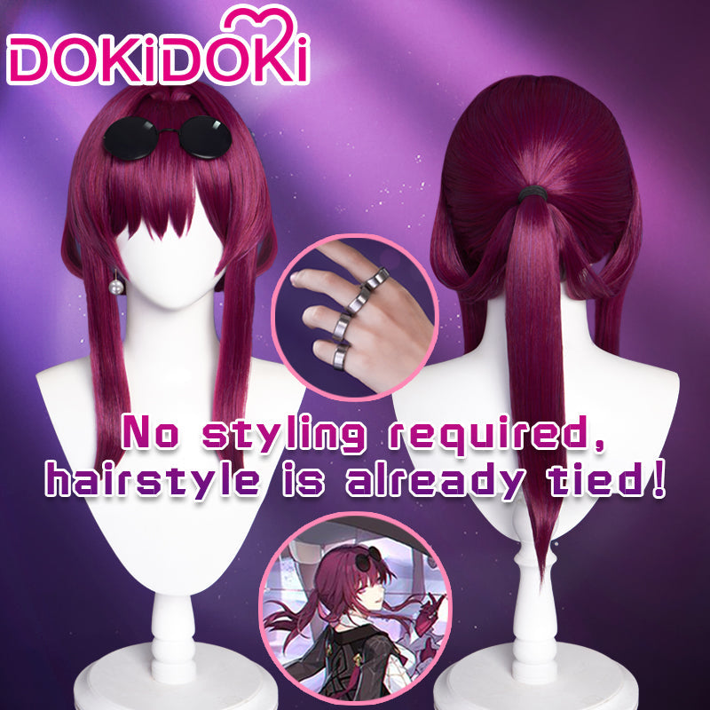 【Ready For Ship】DokiDoki Game Honkai: Star Rail Cosplay Kafka Wig Long Straight Purple Hair / Glasses / Earrings / Ring