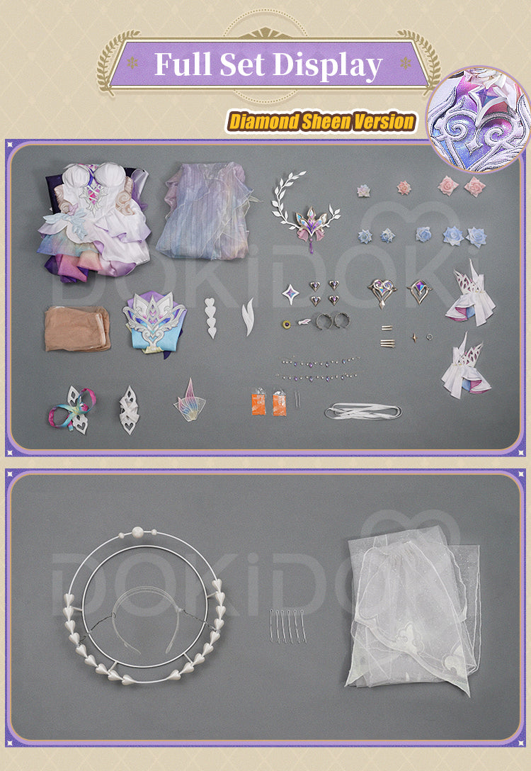 【US/EU  Local Shipping】【Size S-2XL】DokiDoki-SR Game Honkai: Star Rail Cosplay Cyrene Diamond Sheen / Laser Sheen Costume Adult Cyrene