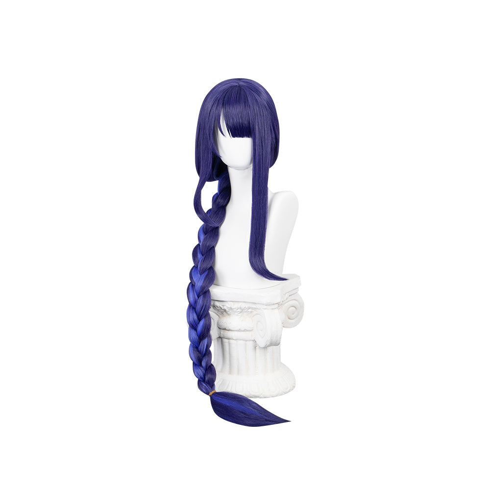 【Lighting Ver.】DokiDoki Game Genshin Impact  Shogun Cosplay Wig / Hair Clip/ Earring Raiden shogun baal Long Purple
