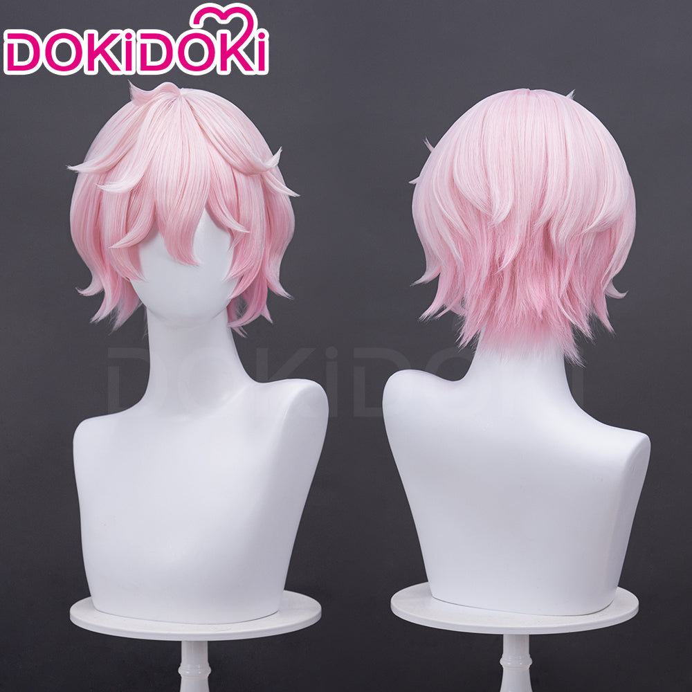 【Official Art Ver Ready For Ship】DokiDoki Game Genshin Impact Cosplay Dahlia Wig Pink Short Men Fontaine Mond