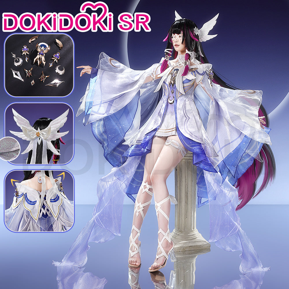【Partially Ready For Ship】【2 Versions】【Size S-3XL】DokiDoki-SR Game Genshin Impact Cosplay Columbina Costume Moon Maiden Song of the Welkin Moon Nod Krai Halloween
