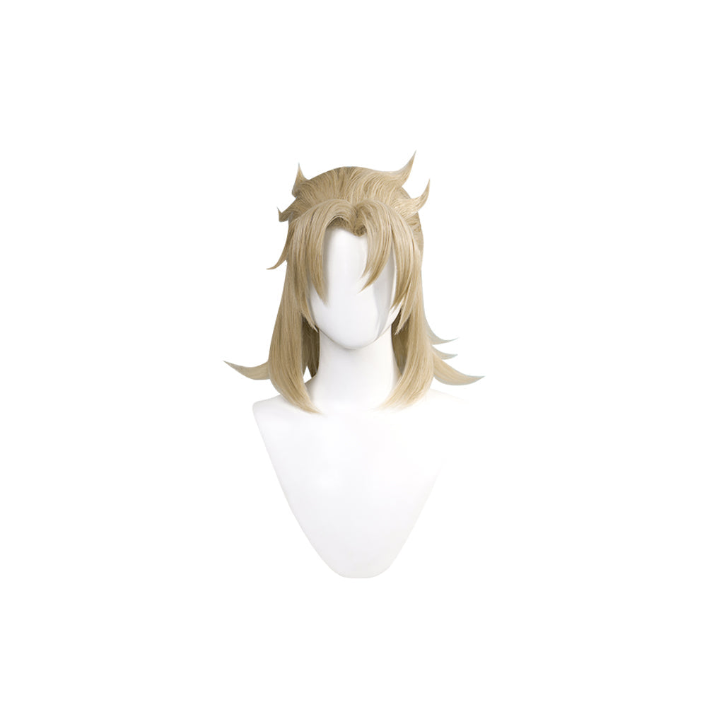 【Ready For Ship】DokiDoki Game Genshin Impact Cosplay Albedo Wig Short Straight Linen Wig Men