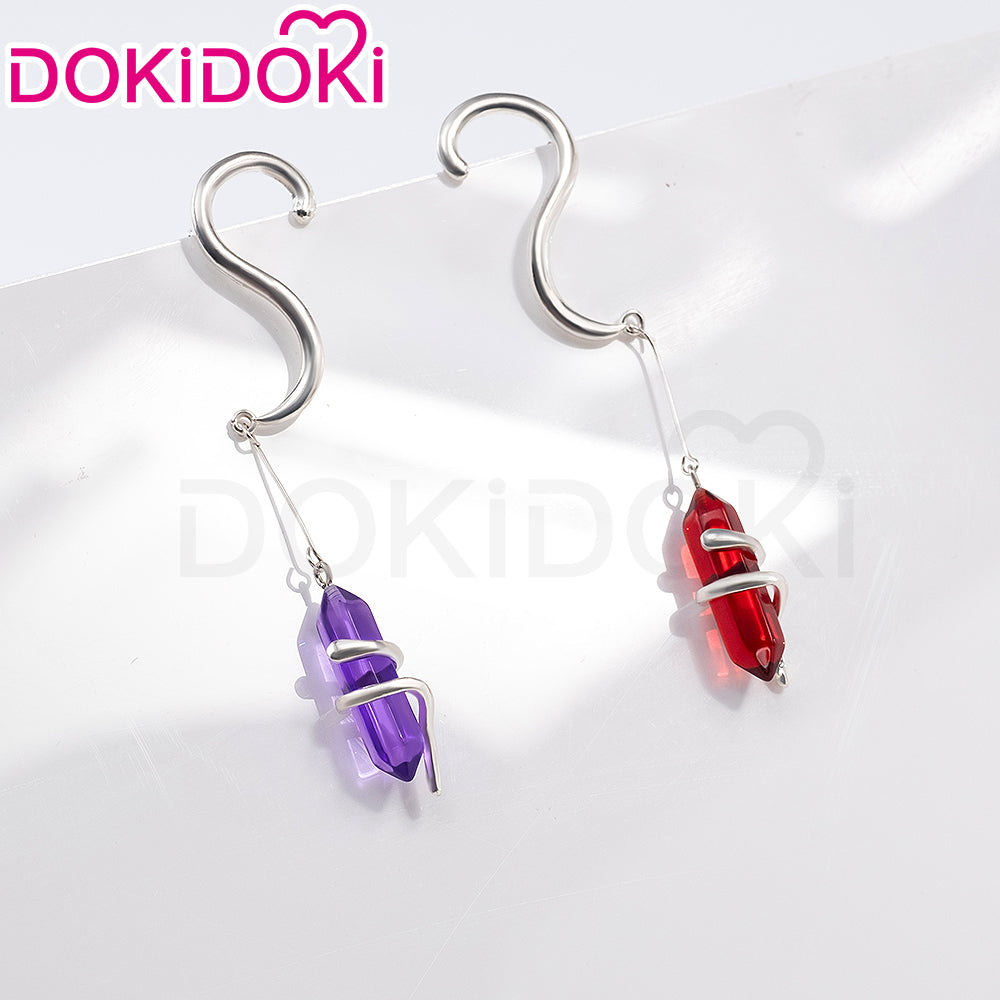 【Partially Ready For Ship】DokiDoki Game Honkai: Star Rail Cosplay Acheron/ Second Form Wig Long Straight Purple/ Grey Gradient Hair/ Tattoo Stickers