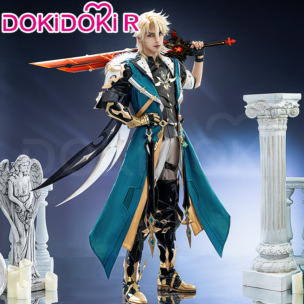 【US LOCAL SHIPPING】【Size XS-3XL】 DokiDoki-R Game Genshin Impact Cosplay Varka Costume / Knee Pads Song of the Welkin Moon Nod Krai