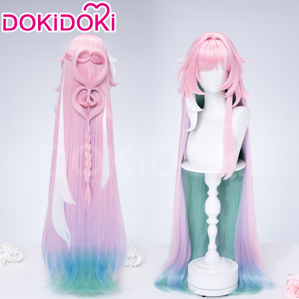 【EU Local Shipping】DokiDoki Game Honkai: Star Rail Cosplay Cyrene Wig Short Curly Light Dark Pink Gradient Hair / Head Accessory Set