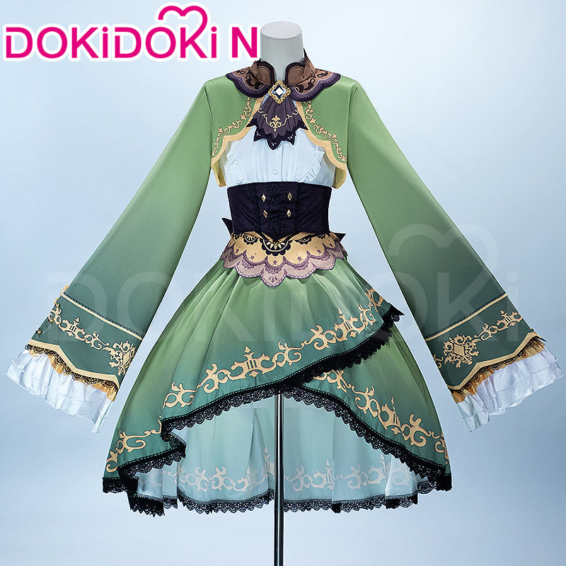 【Partially Ready For Ship】【Size XS-3XL】DokiDoki-N Game Cosplay Costume Green Dress Black Bow