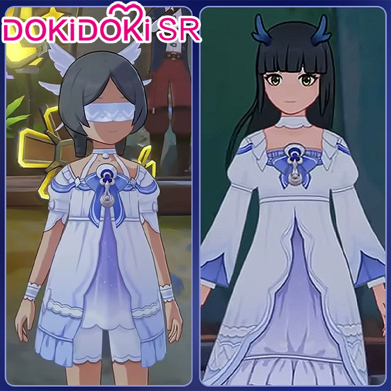 【POLL】$5 Deposit =10% off DokiDoki-SR Game Genshin Impact Cosplay Columbina Costume Long / Short Dress Moon-Prayer Night