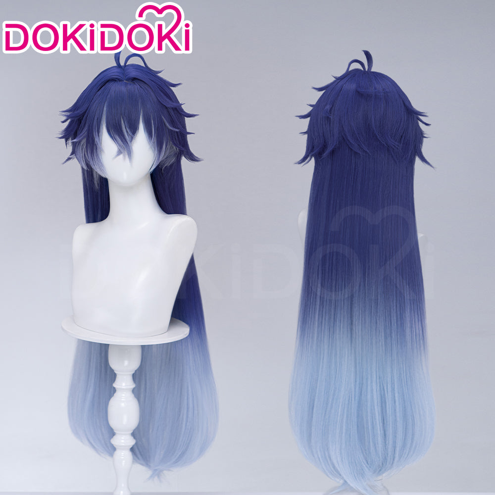 【US/EU LOCAL SHIPPING 】DokiDoki Game Genshin Impact Cosplay Flins Wig Long Blue Gradient Hair Song of the Welkin Moon