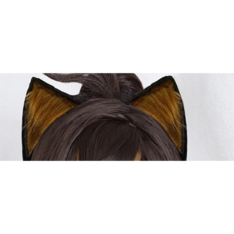 【Ready For Ship】DokiDoki Game Genshin Impact Cosplay Dehya Cosplay Wig / Ear Clip / Ear Sumeru Long Brown