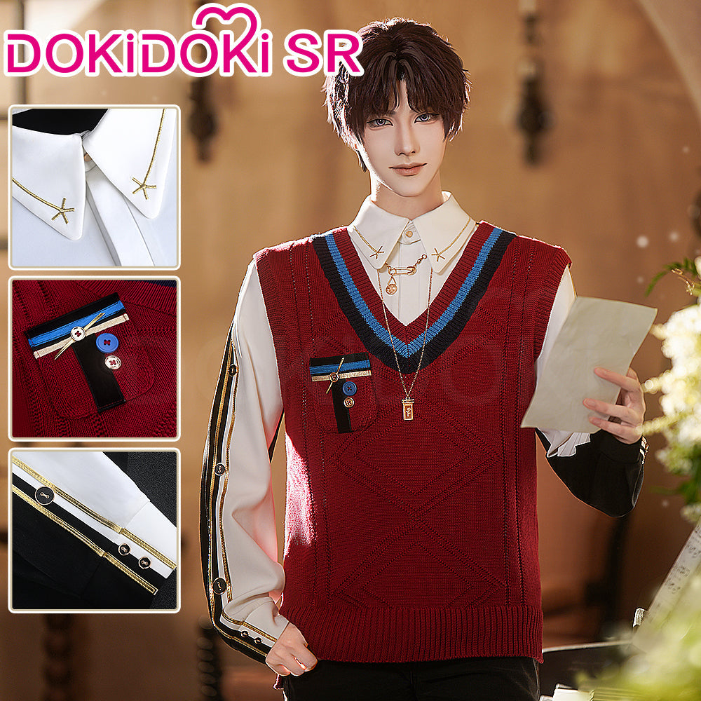 【Ready For Ship】DokiDoki-SR Game Love and Deepspace Cosplay Rafayel Costume Red Maple Leaves Red Sweater