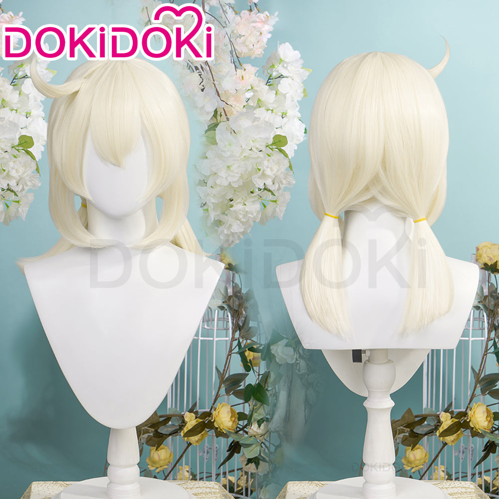【Ready For Ship】DokiDoki GenShin Impact Cosplay Wig Klee Short Straight White Hair Women
