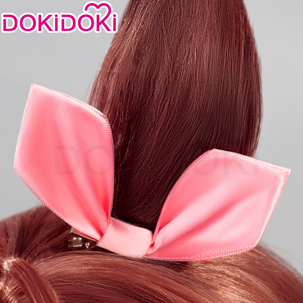 【Ready For Ship】DokiDoki Game Cosplay Wig / Tail Long Curly Brown Hair Ponytail