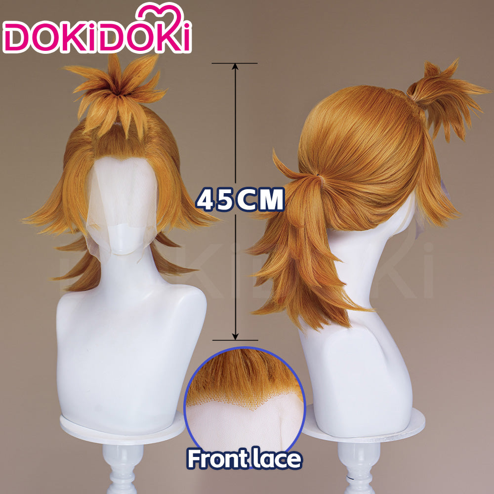 【Ready For Ship】【Front Lace】DokiDoki Anime GACHIAKUTA Cosplay Remlin Tysark Wig Long Orange Hair Upward Ponytail