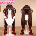 【Ready For Ship】DokiDoki Game GenShin Impact Cosplay Hu Tao Lantern Rite Wig Long Gradient Brown Hair Double Ponytails Hutao