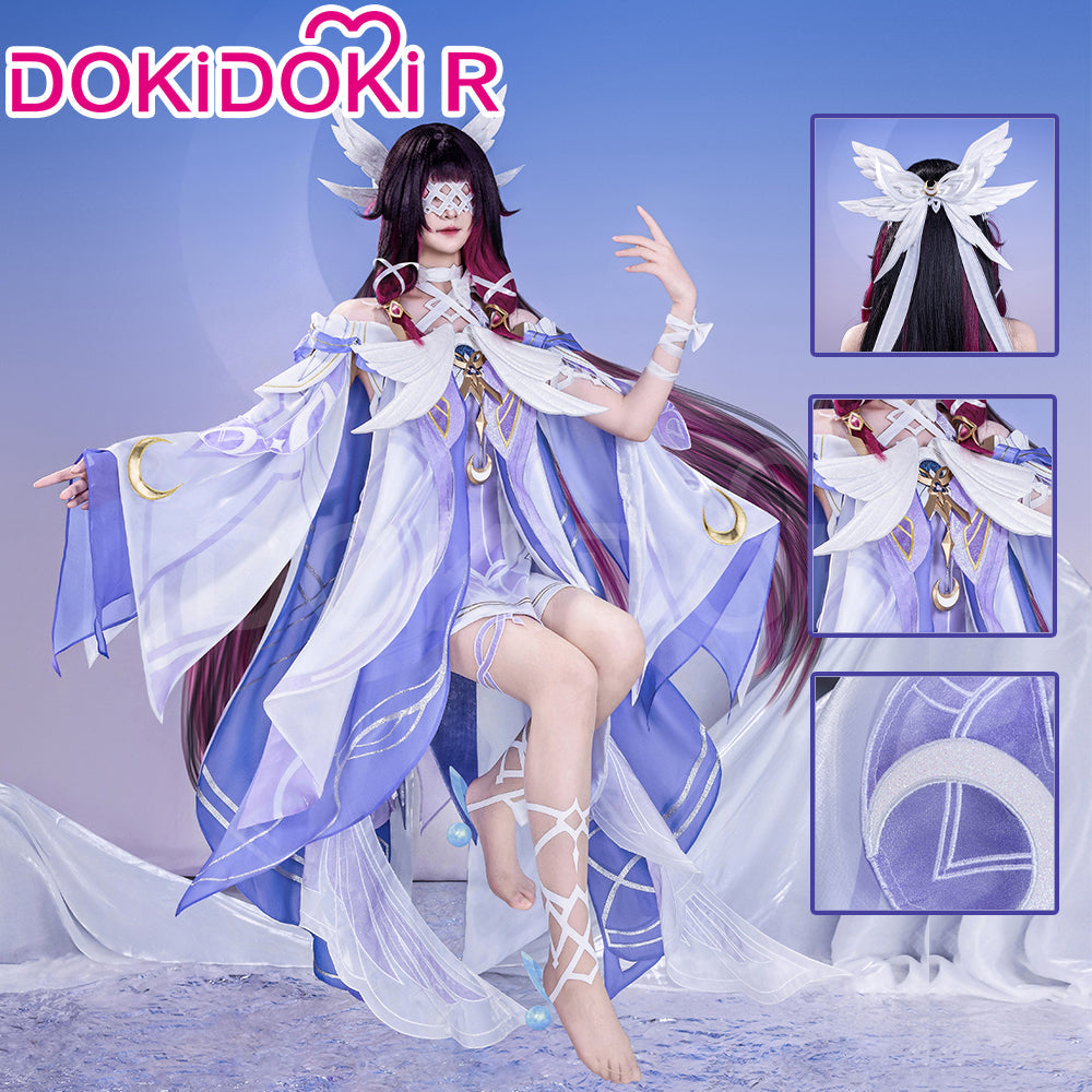 【US/EU LOCAL SHIPPING 】【Size S-3XL】DokiDoki-R Game Genshin Impact Cosplay Columbina Costume Moon Maiden Song of the Welkin Moon NodKrai Nod Krai