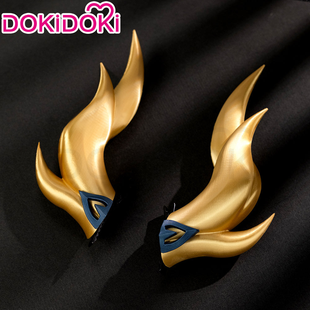 DokiDoki Game Honkai: Star Rail Cosplay Dan Heng Permansor Terrae Wig / Horn / Ear Clip Danheng Long Black Hair Accessory