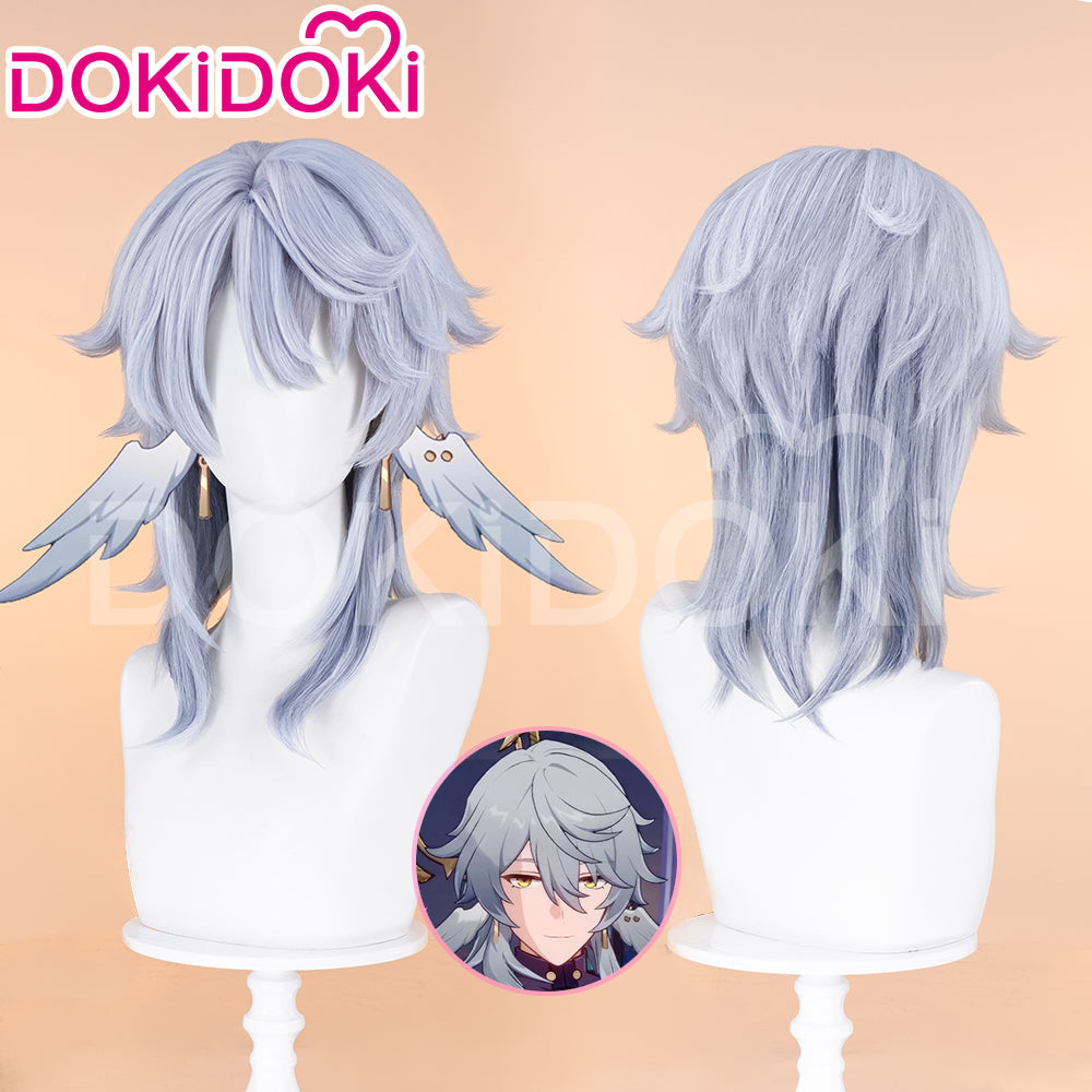 【US/EU LOCAL SHIPPING 】DokiDoki Game Honkai: Star Rail Cosplay Sunday Wig Long Straight Grey Hair